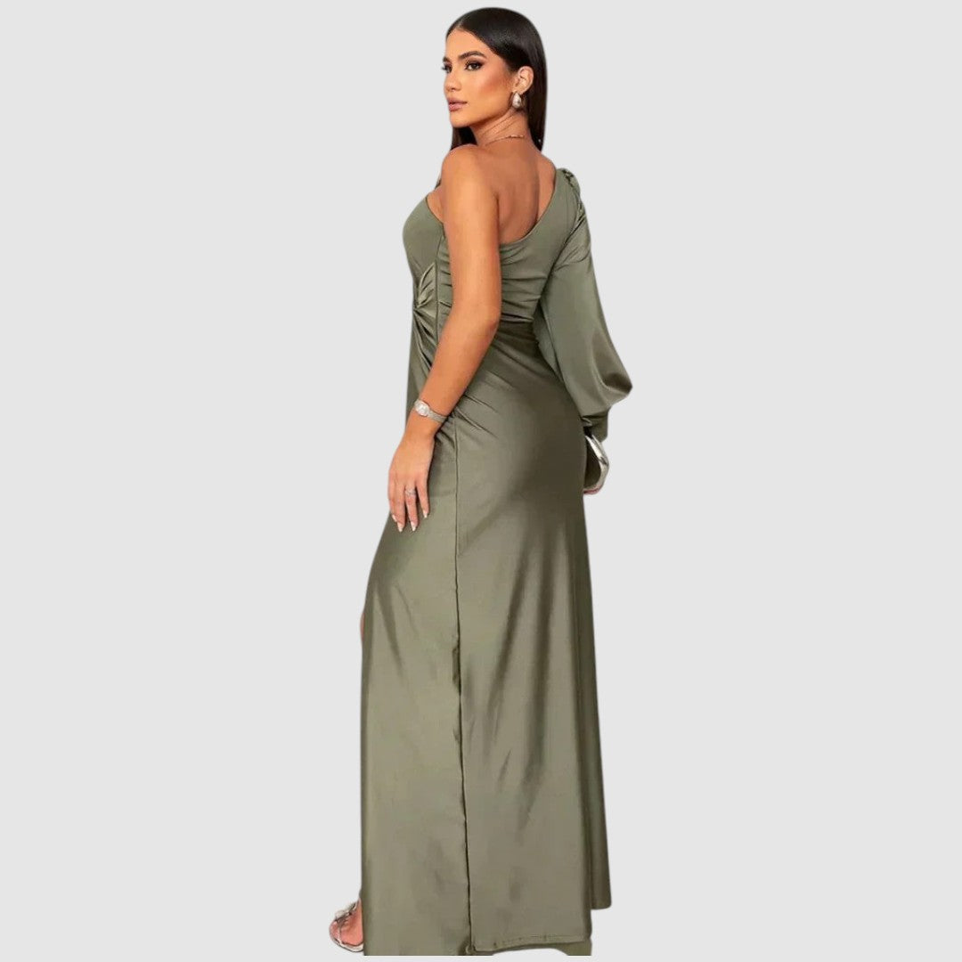 Meda - Robe maxi élégante à une épaule Femme