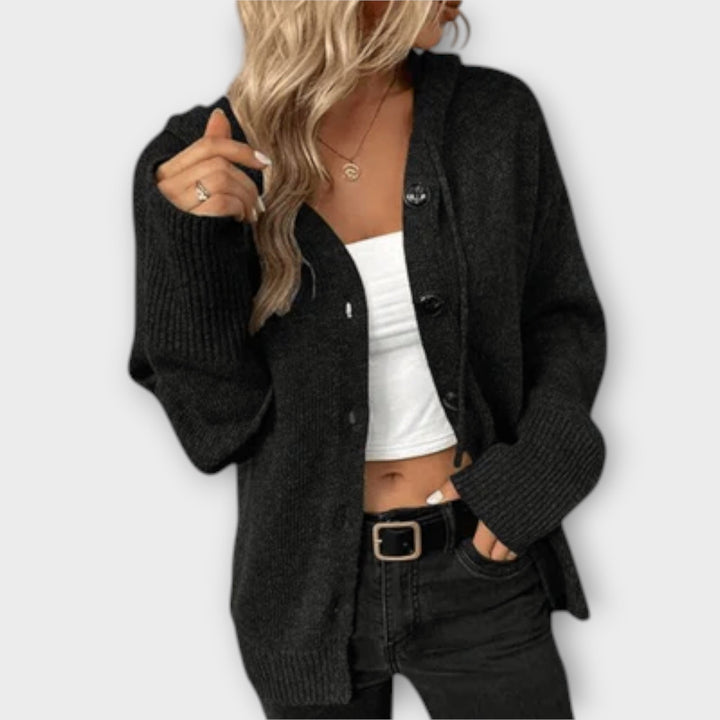 Brittan - Cardigan beige avec boutons