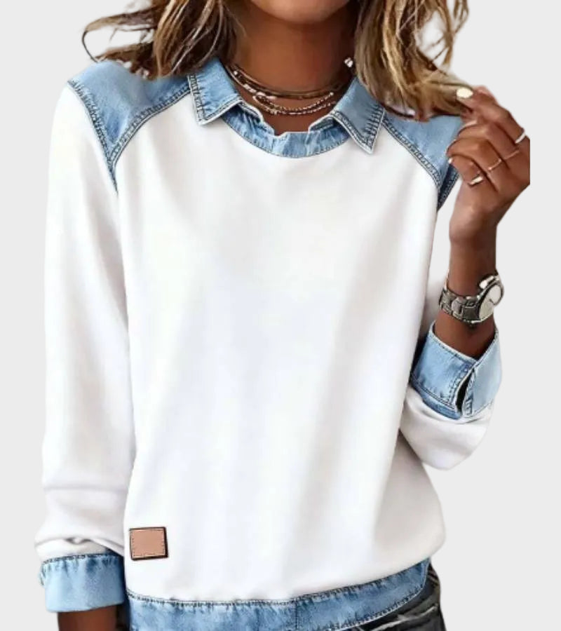 Ravit - Chemise en denim tissée à manches longues