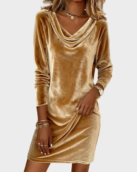 Frosina - Robe en Velours Décontractée Femme