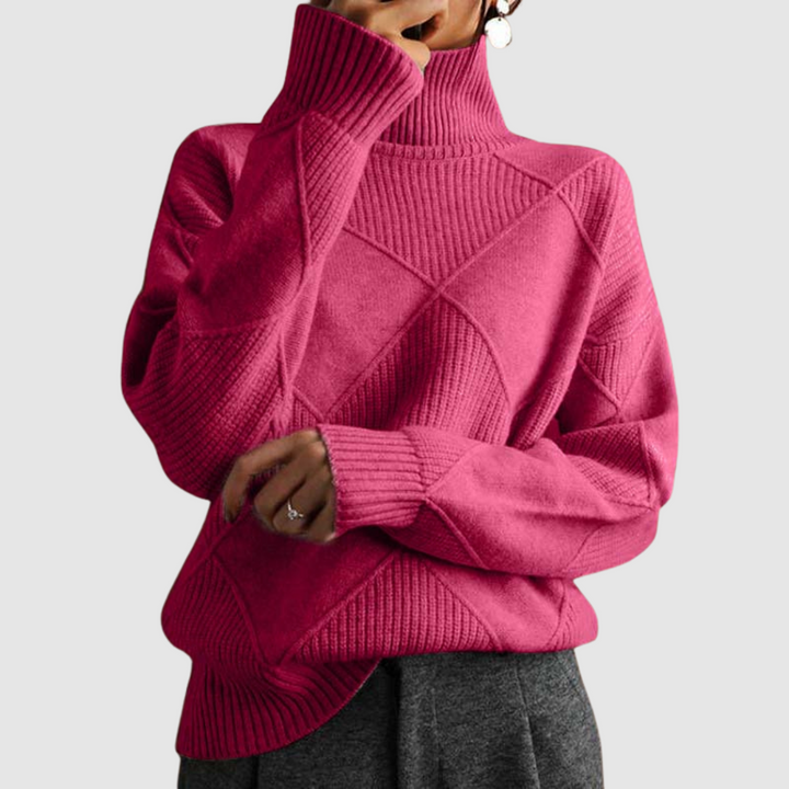 Ester - Pull texturé à col roulé