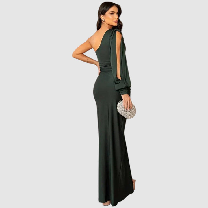 Meda - Robe maxi élégante à une épaule Femme