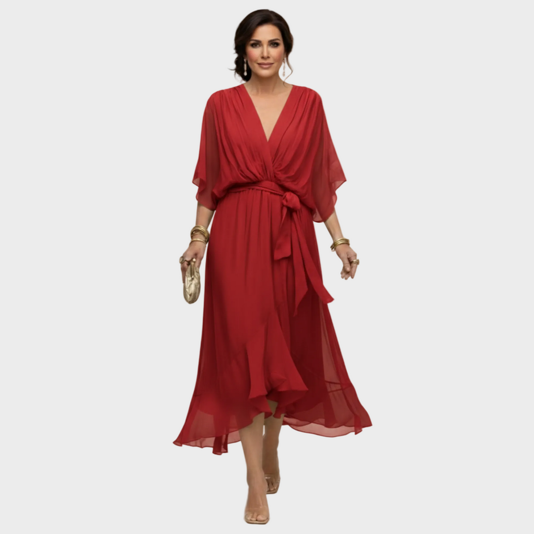 Monica Chiffon - Robe à décolleté en V Femme