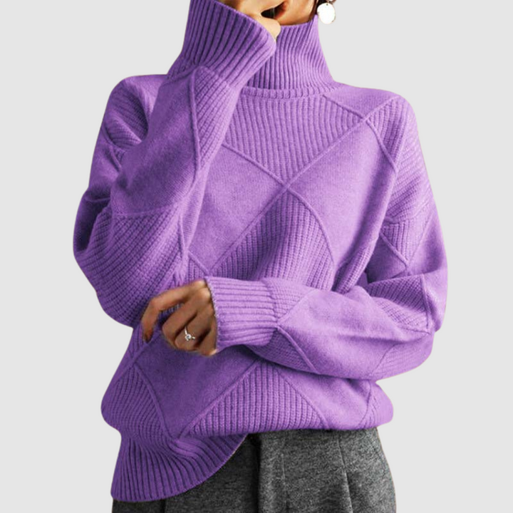 Ester - Pull texturé à col roulé