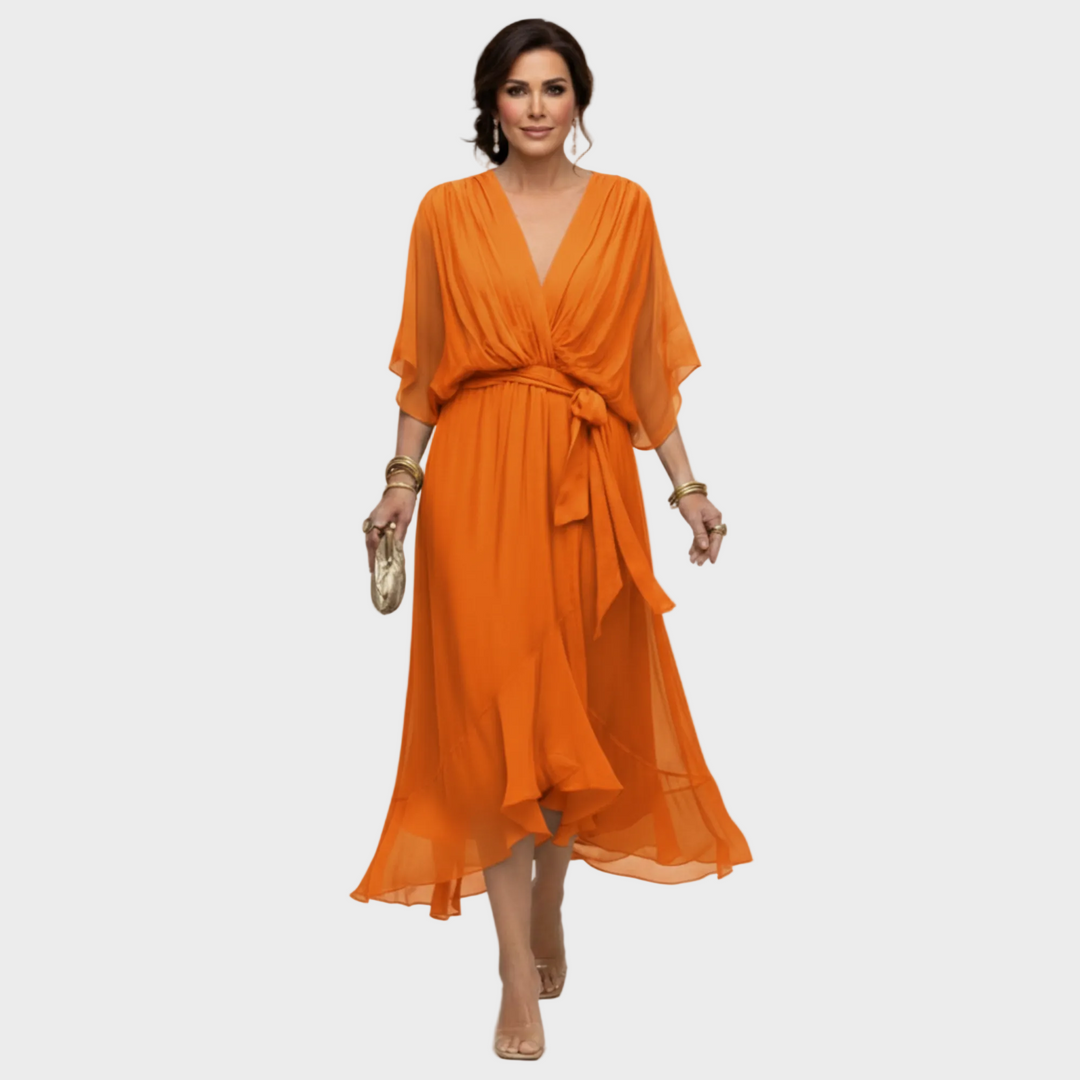 Monica Chiffon - Robe à décolleté en V Femme