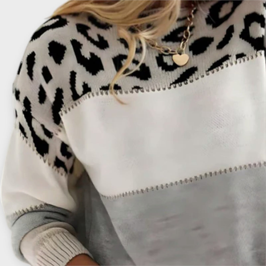 Cheyenne - Pull ample à motif léopard