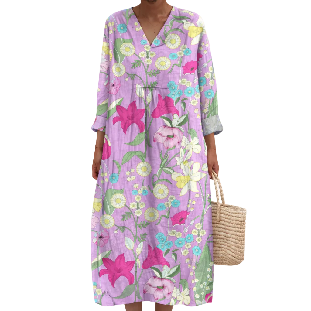 Élise - Robe d’Été Imprimée Flatteuse