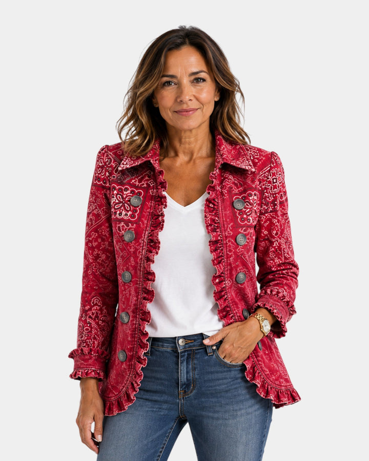 Clotilde | Veste en cachemire dégradé à volants