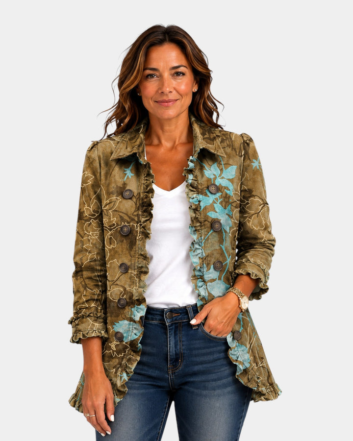 Santé | Veste florale dégradée à volants