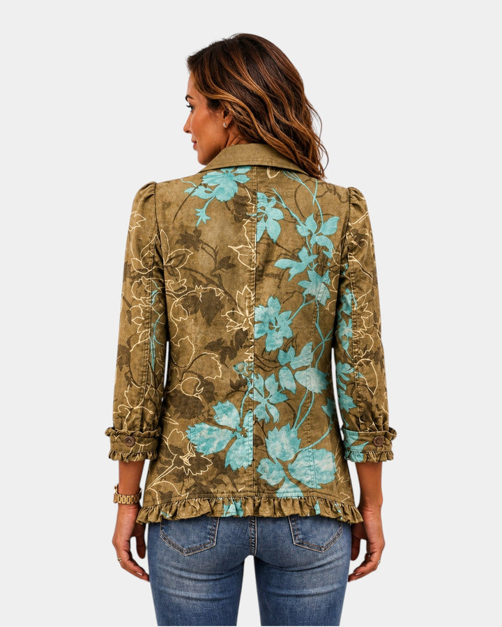 Santé | Veste florale dégradée à volants