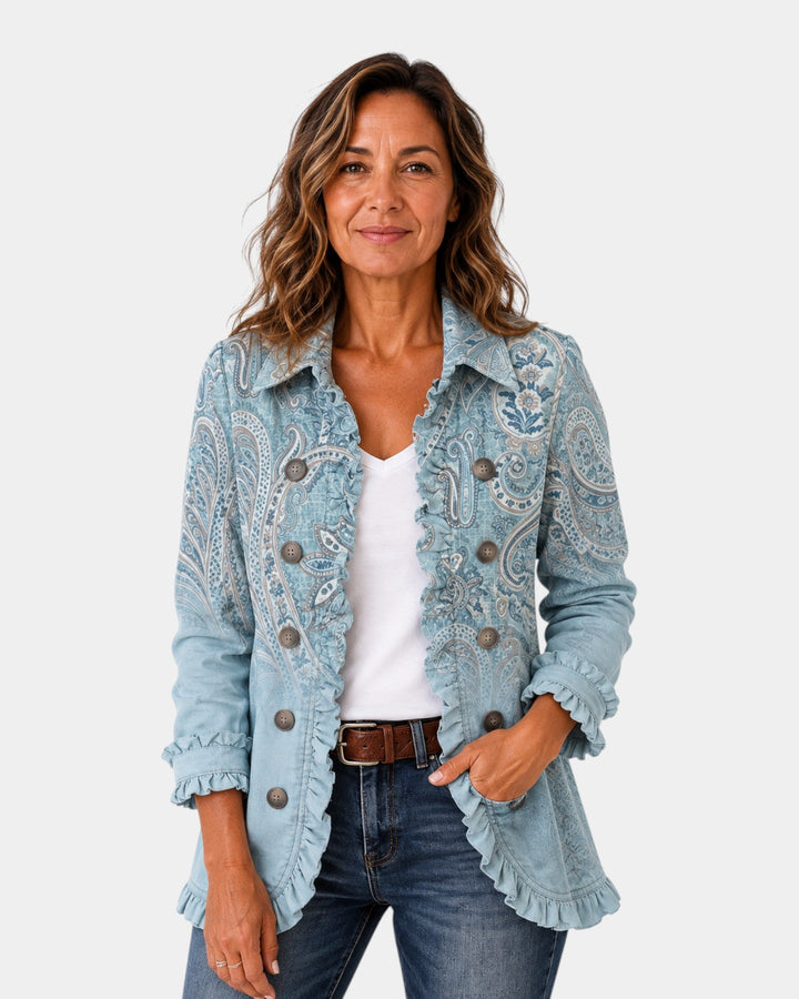 Remedios | Veste en cachemire vintage à volants