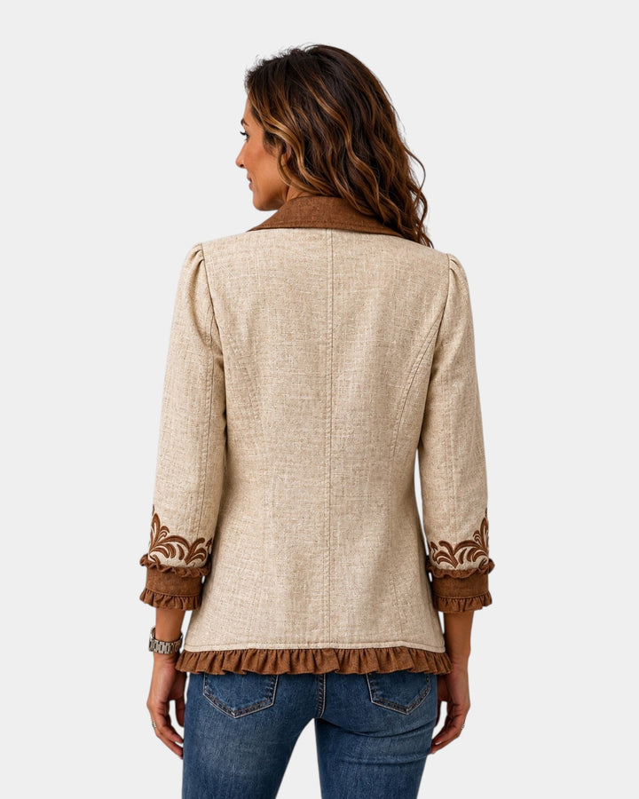 Almudena | Veste florale brodée à volants