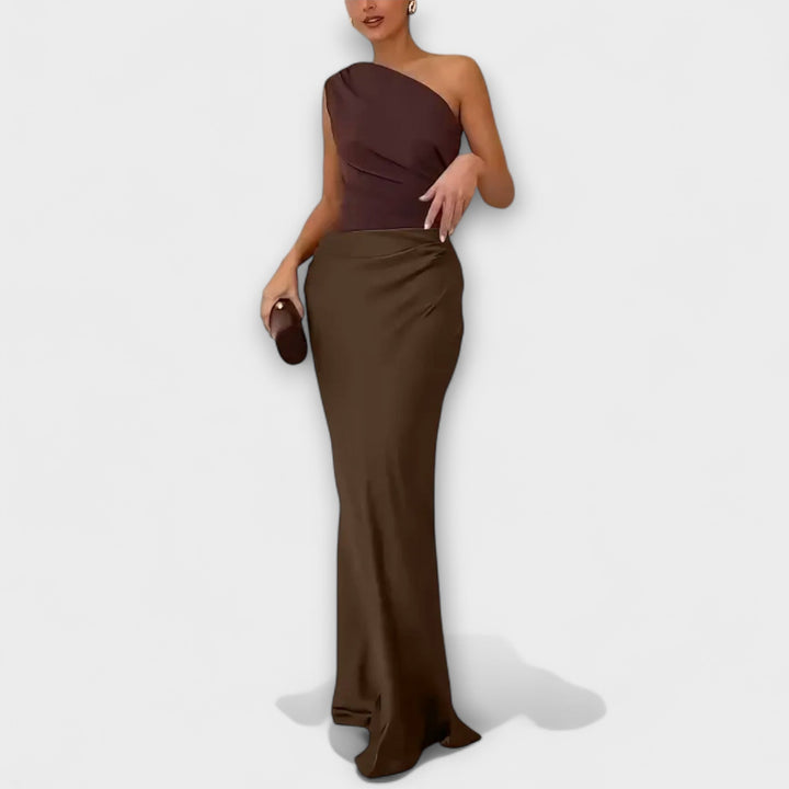 Robe maxi élégante à une épaule Femme