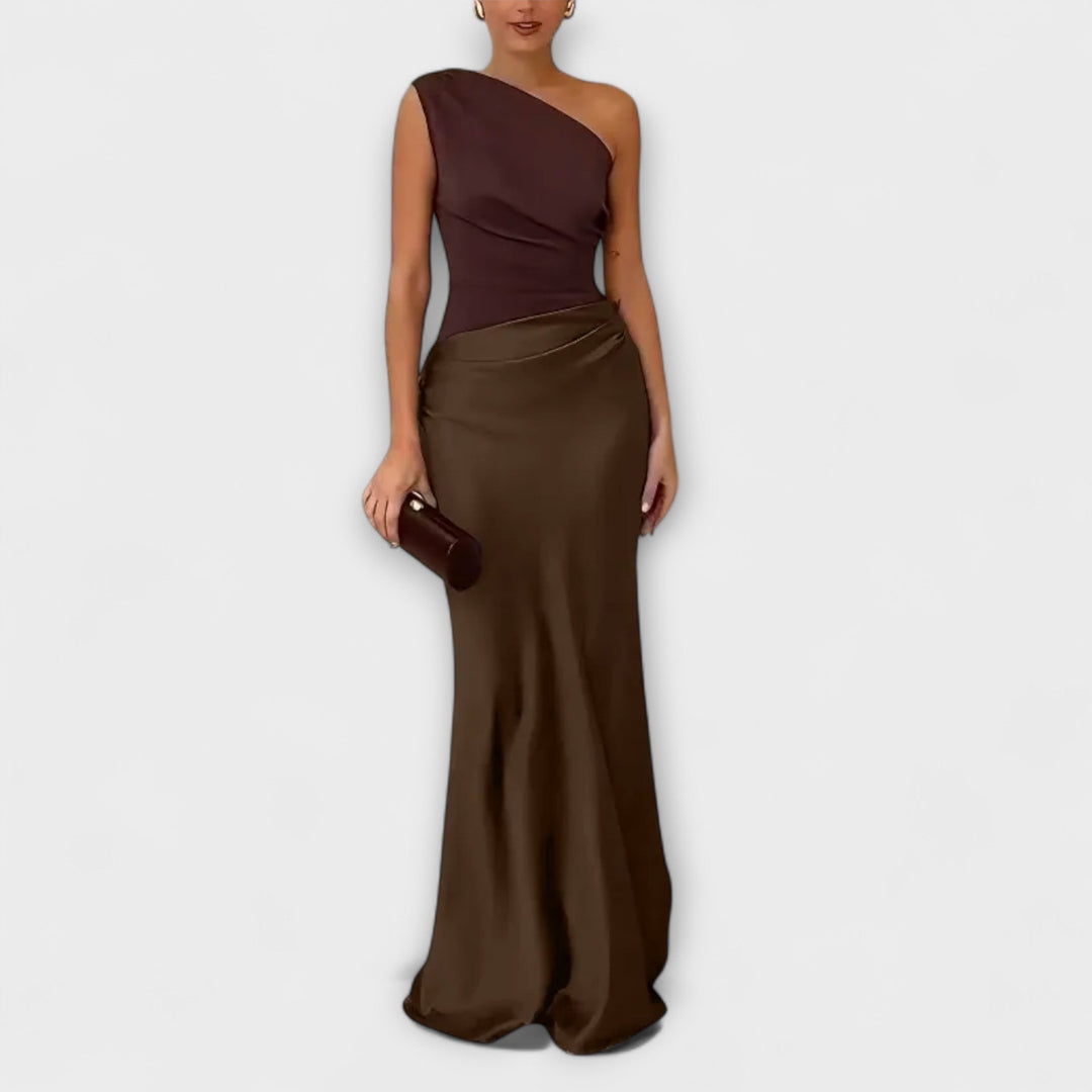 Robe maxi élégante à une épaule Femme