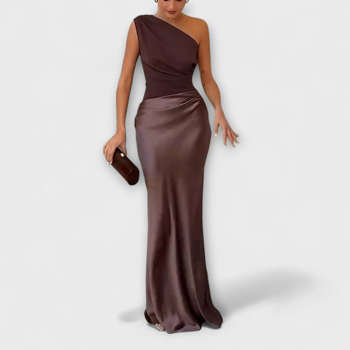 Robe maxi élégante à une épaule Femme