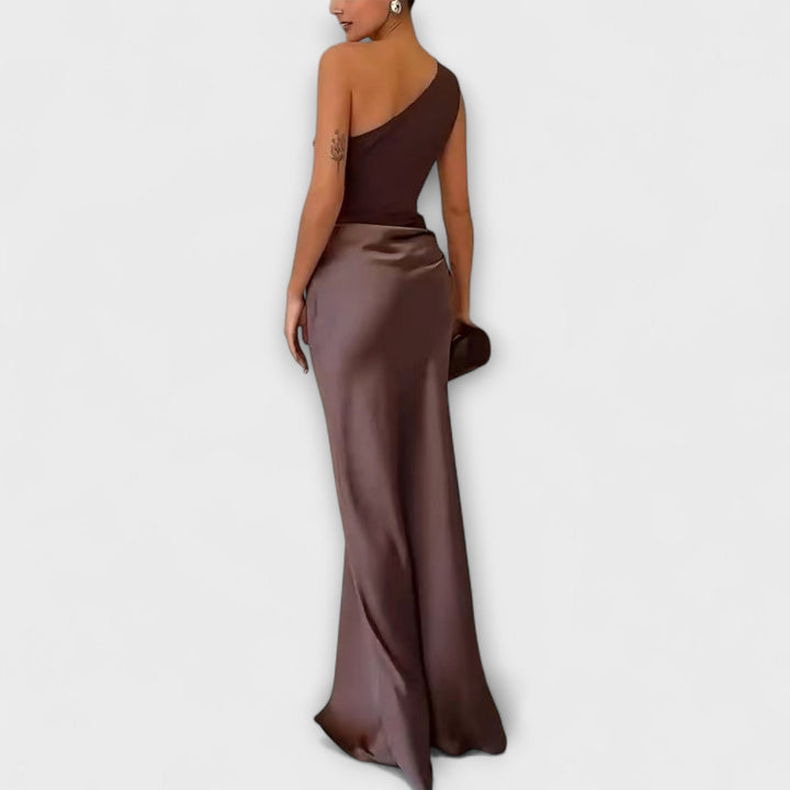 Robe maxi élégante à une épaule Femme