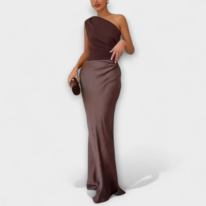 Robe maxi élégante à une épaule Femme