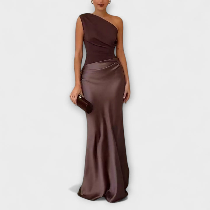 Robe maxi élégante à une épaule Femme