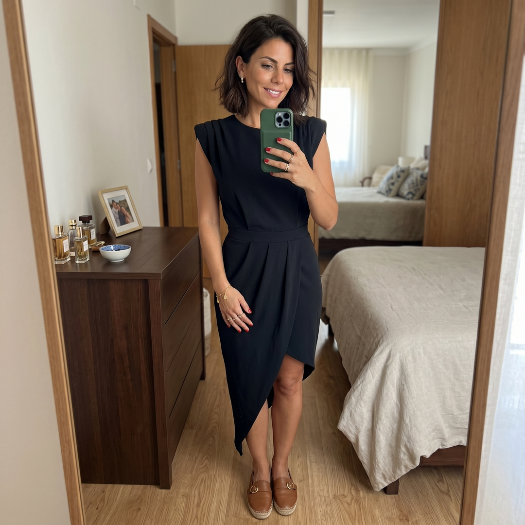 Maja - Robe Asymétrique avec Épaules Structurées Femme