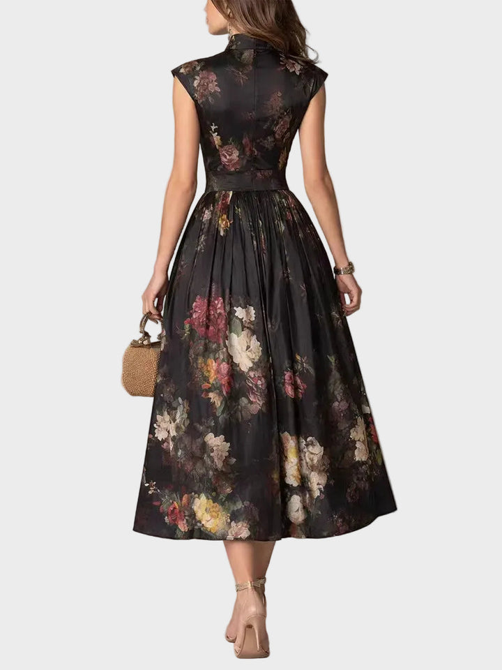 Elsa - Robe midi plissée à motif floral Femme