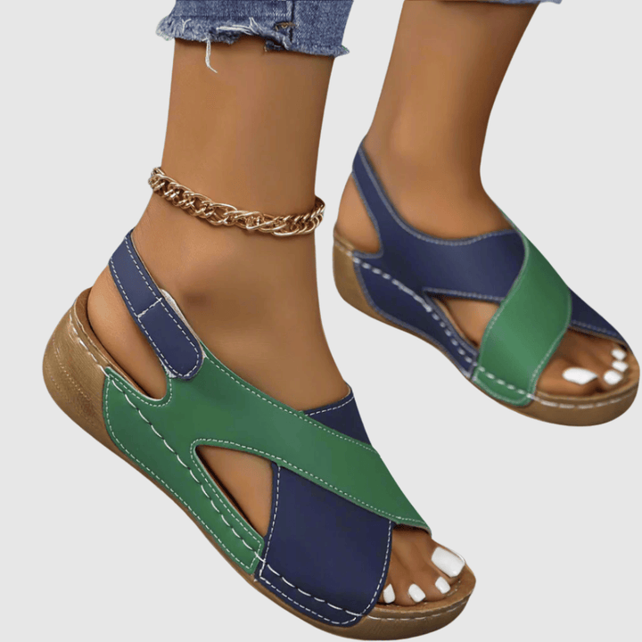 Hildegard – Sandales en Cuir Bicolores Femme