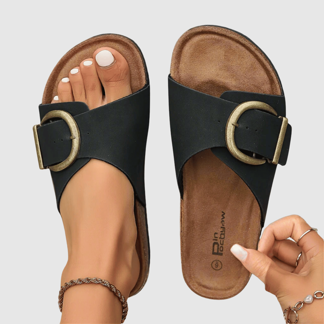 Theresa – Sandale Orthopédique Velours Femme