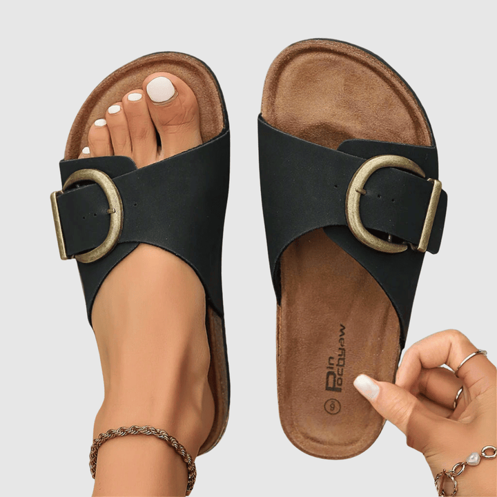 Theresa – Sandale Orthopédique Velours Femme