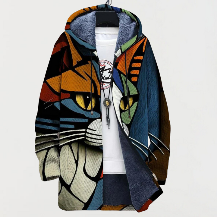 Édith | Veste à motif chat abstrait