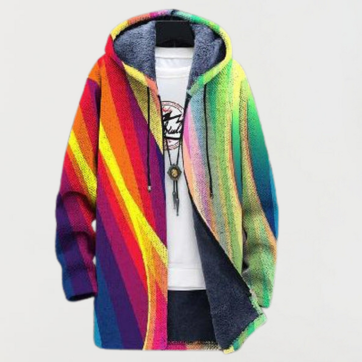 Adèle | Veste à rayures arc-en-ciel
