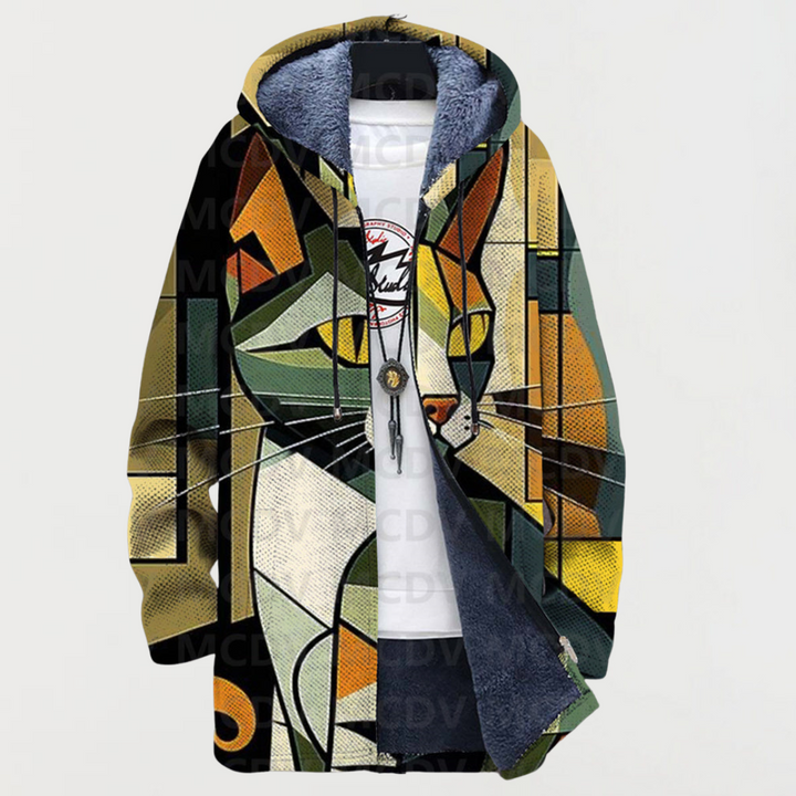 Juliette | Veste à imprimé chat géométrique