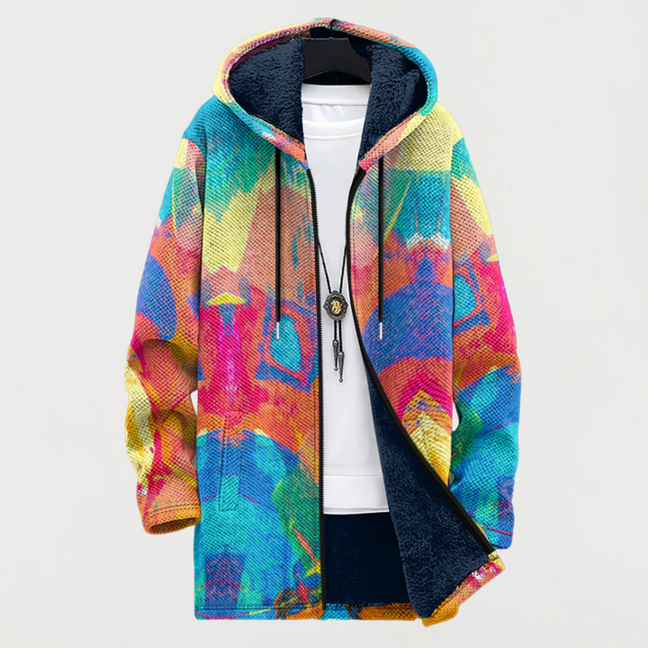 Liliane | Veste à motif artistique coloré