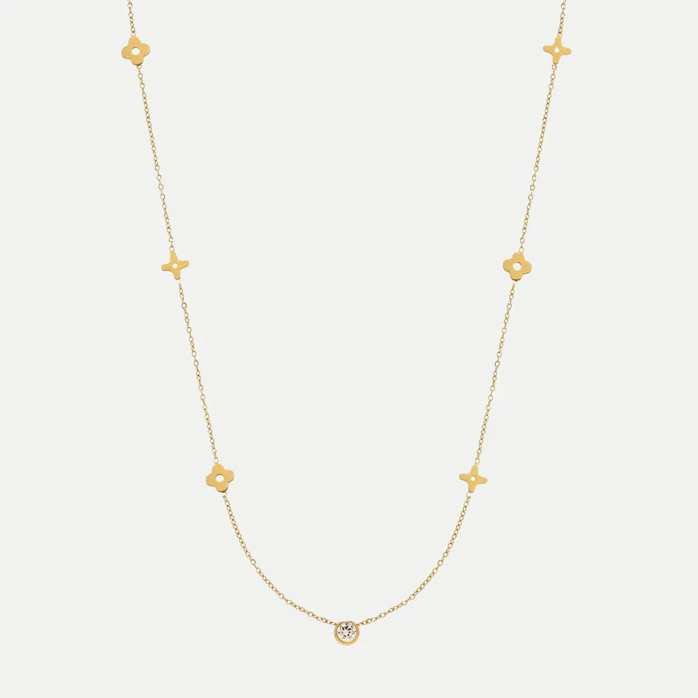 Karine – Collier doré avec accents colorés