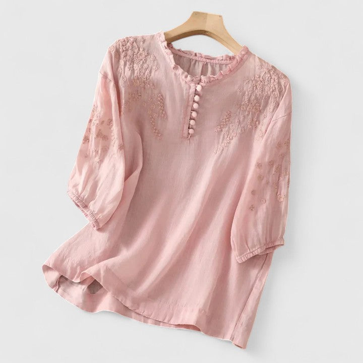 Élise | Blouse Élégante à Boutons