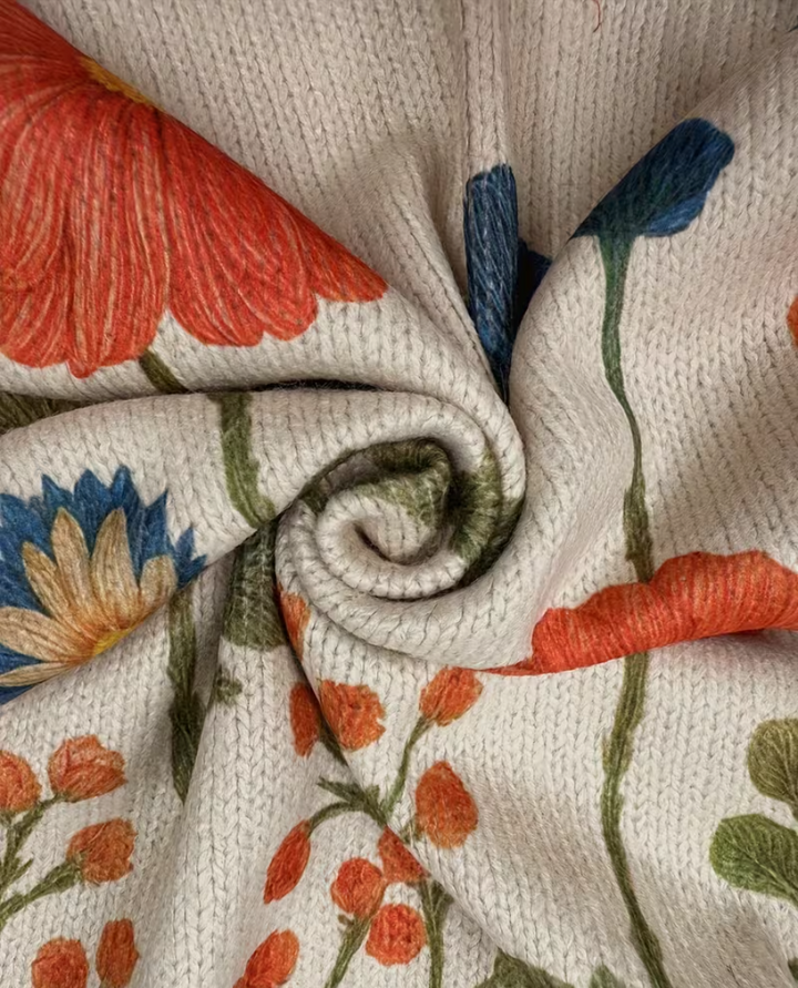 Wrenna - Cardigan zippé à fleurs sauvages