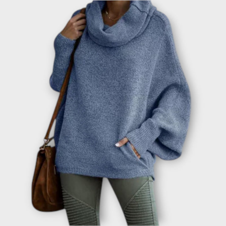Ulrike - Pull à col roulé beige élégant