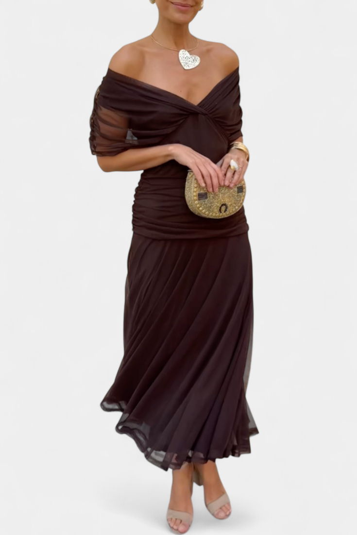 Magda - Robe longue fleurie avec décolleté en V Femme