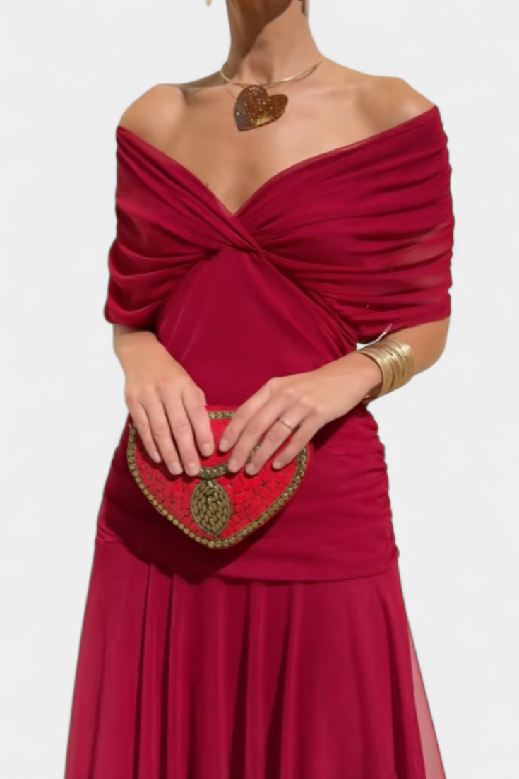 Magda - Robe longue fleurie avec décolleté en V Femme