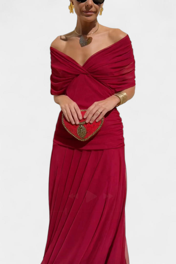 Magda - Robe longue fleurie avec décolleté en V Femme
