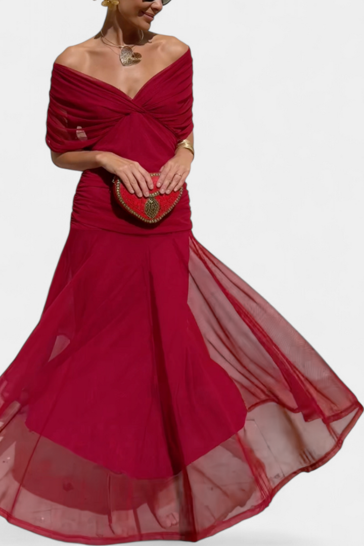 Magda - Robe longue fleurie avec décolleté en V Femme
