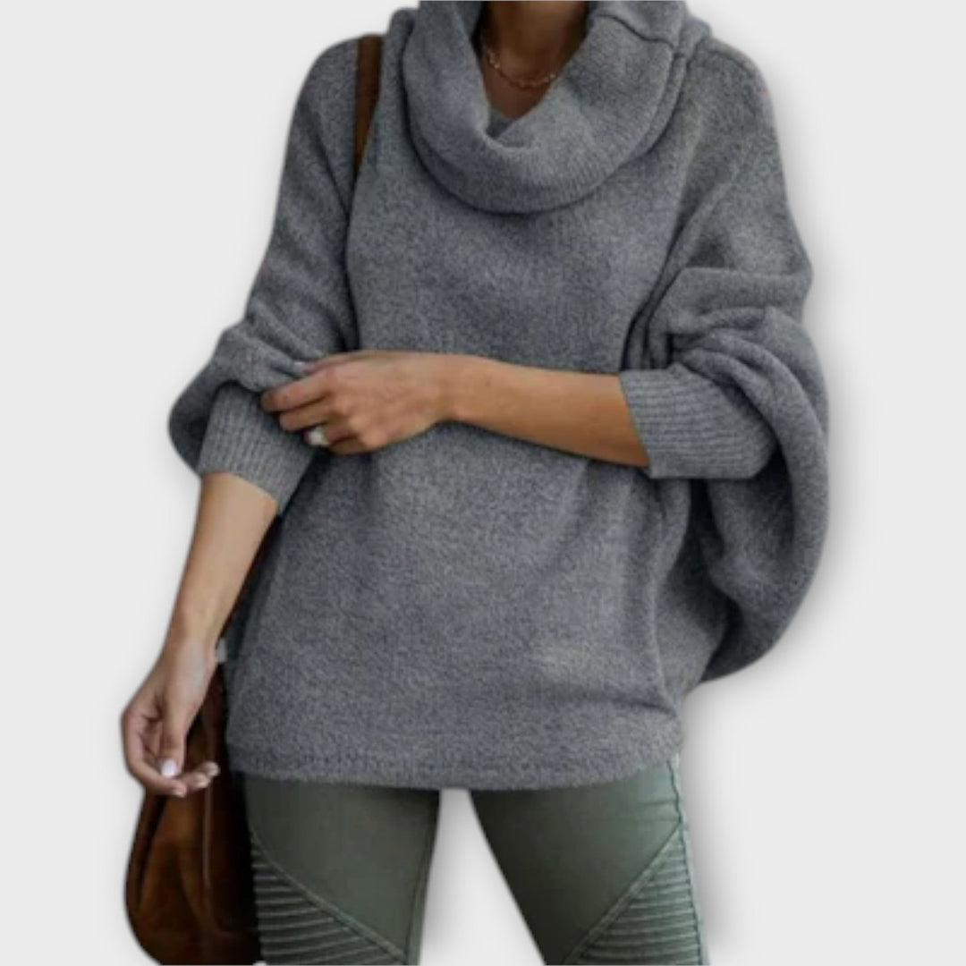 Ulrike - Pull à col roulé beige élégant