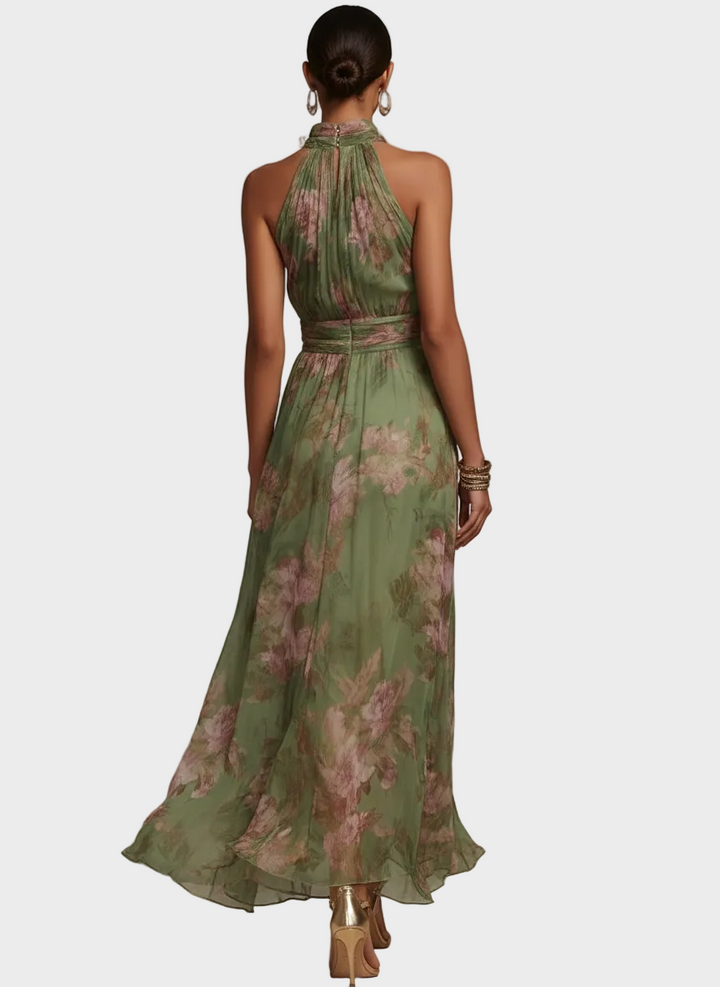 Livia - Robe Maxi Halter Élégante à Fleurs Femme