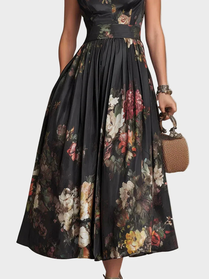 Elsa - Robe midi plissée à motif floral Femme