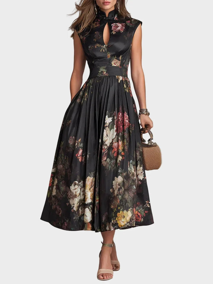 Elsa - Robe midi plissée à motif floral Femme