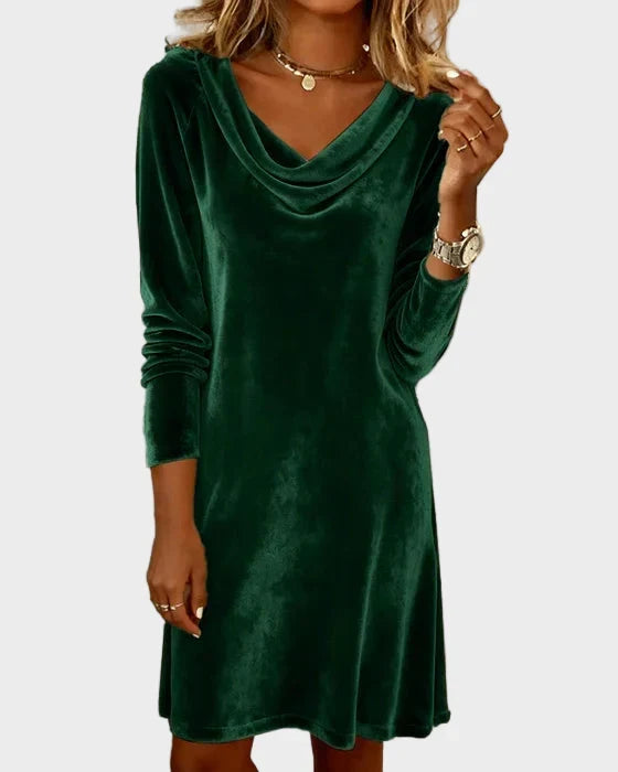 Frosina - Robe en Velours Décontractée Femme