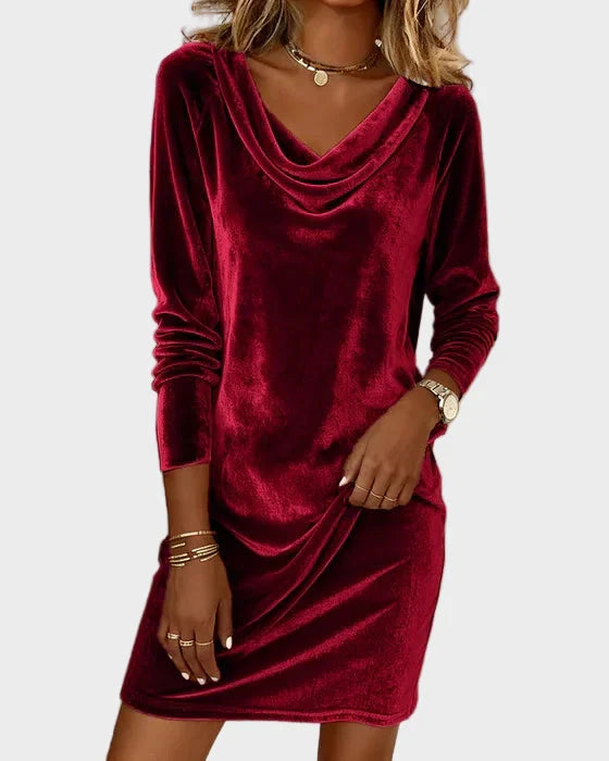 Frosina - Robe en Velours Décontractée Femme