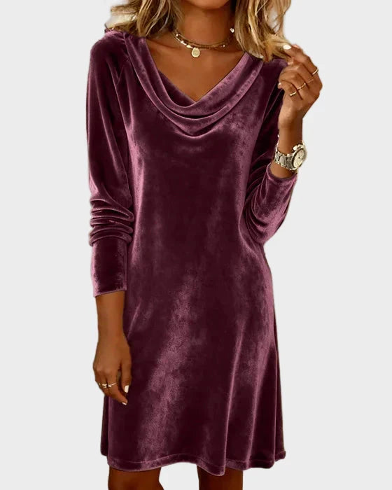 Frosina - Robe en Velours Décontractée Femme