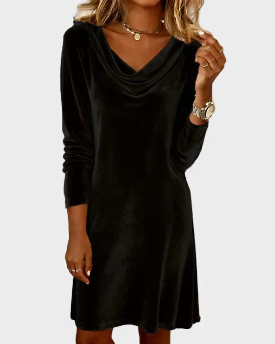 Frosina - Robe en Velours Décontractée Femme