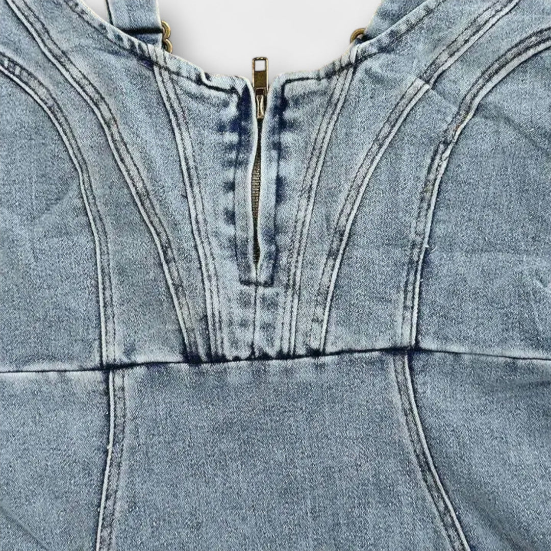 Anna - Robe en jean avec bretelles réglables Femme