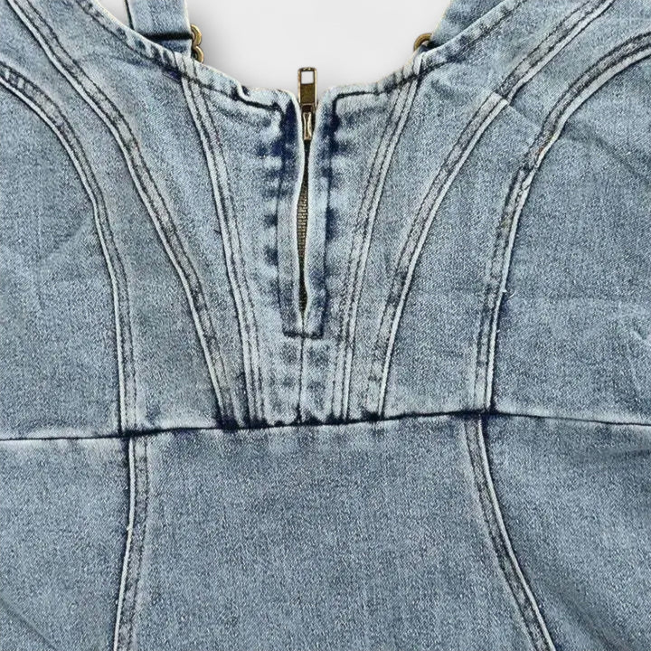 Anna - Robe en jean avec bretelles réglables Femme