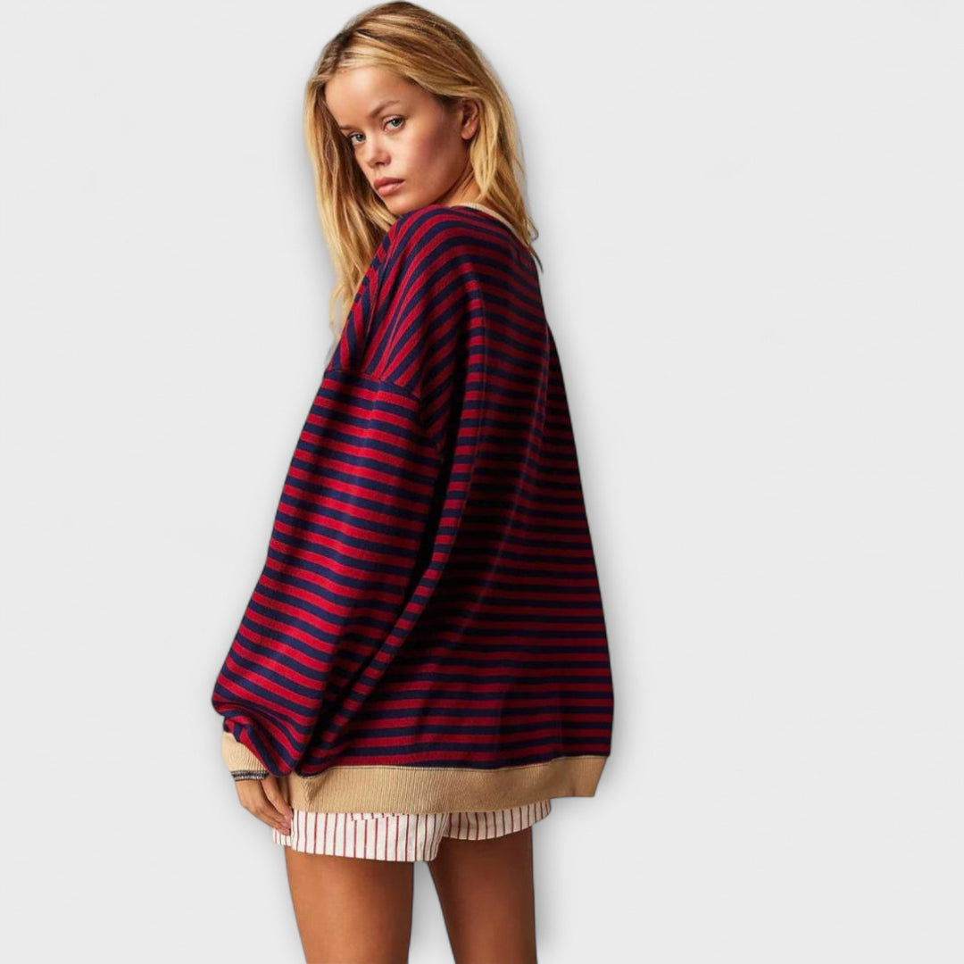 Mary - Pull oversized à rayures lilas
